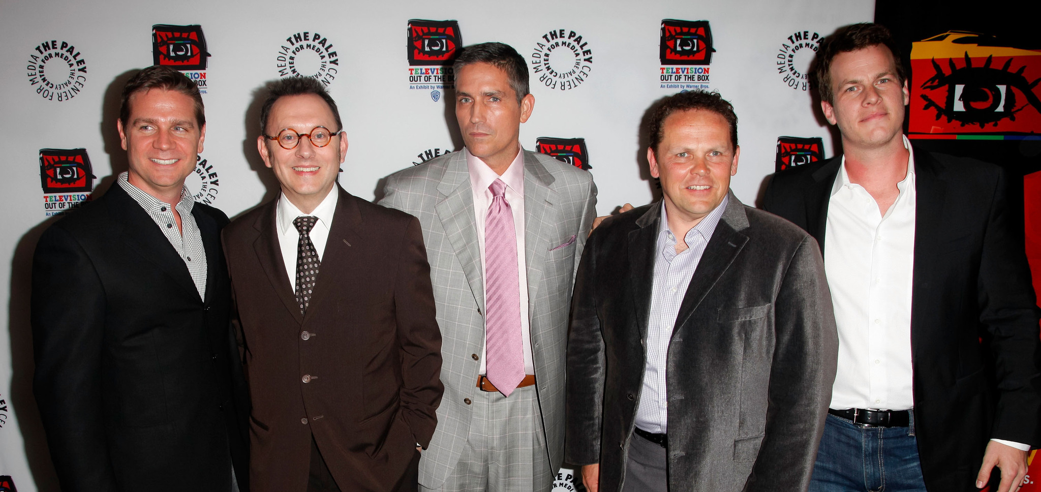 Jim Caviezel, Kevin Chapman, Michael Emerson, Jonathan Nolan and Greg Plageman at event of Person of Interest (2011)