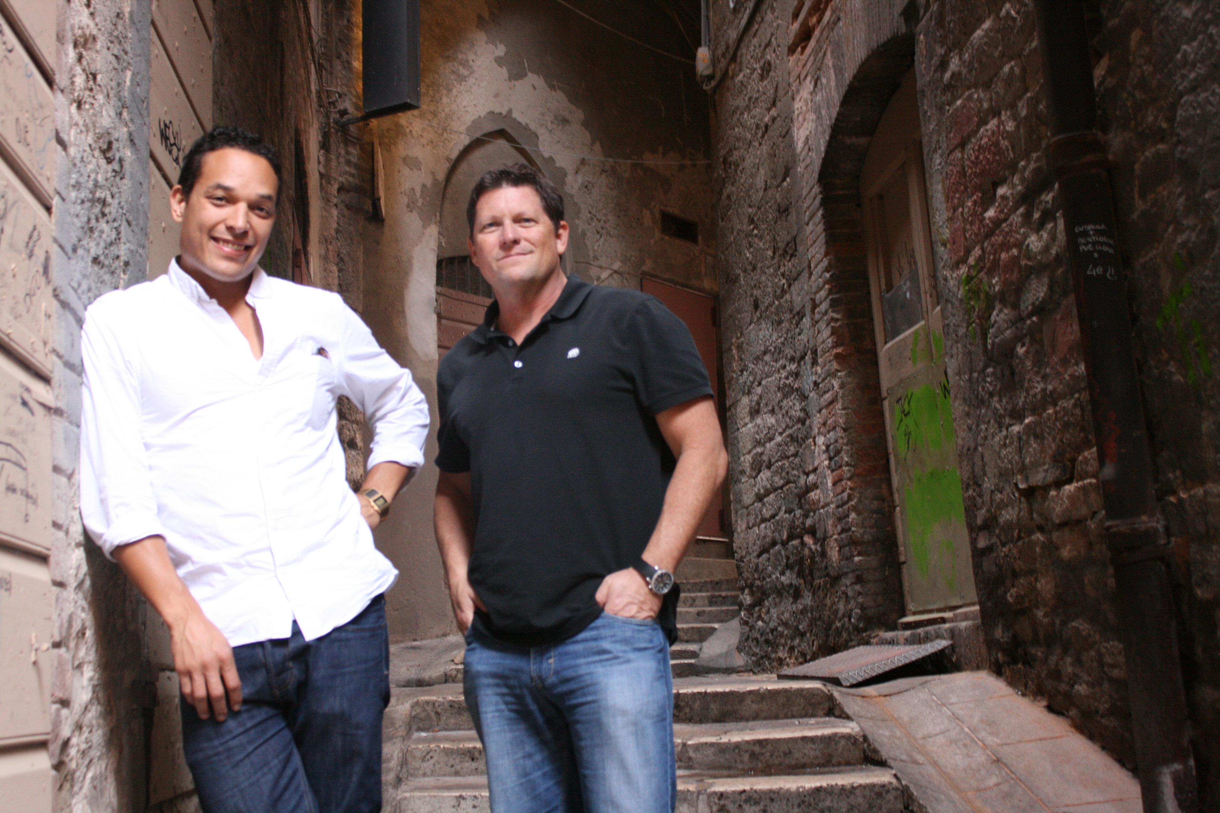 T. J. Martin ( academy award winning filmmaker) and Lloyd Bryan Adams on set in Perugia, Italy