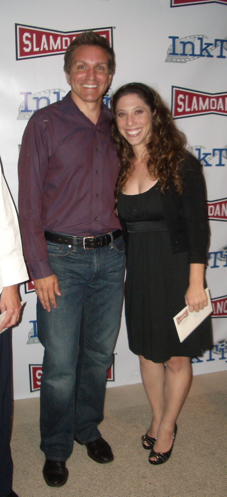 Lauren Bass and I collecting our first place award for unscripted pilot - Slamdance 2009