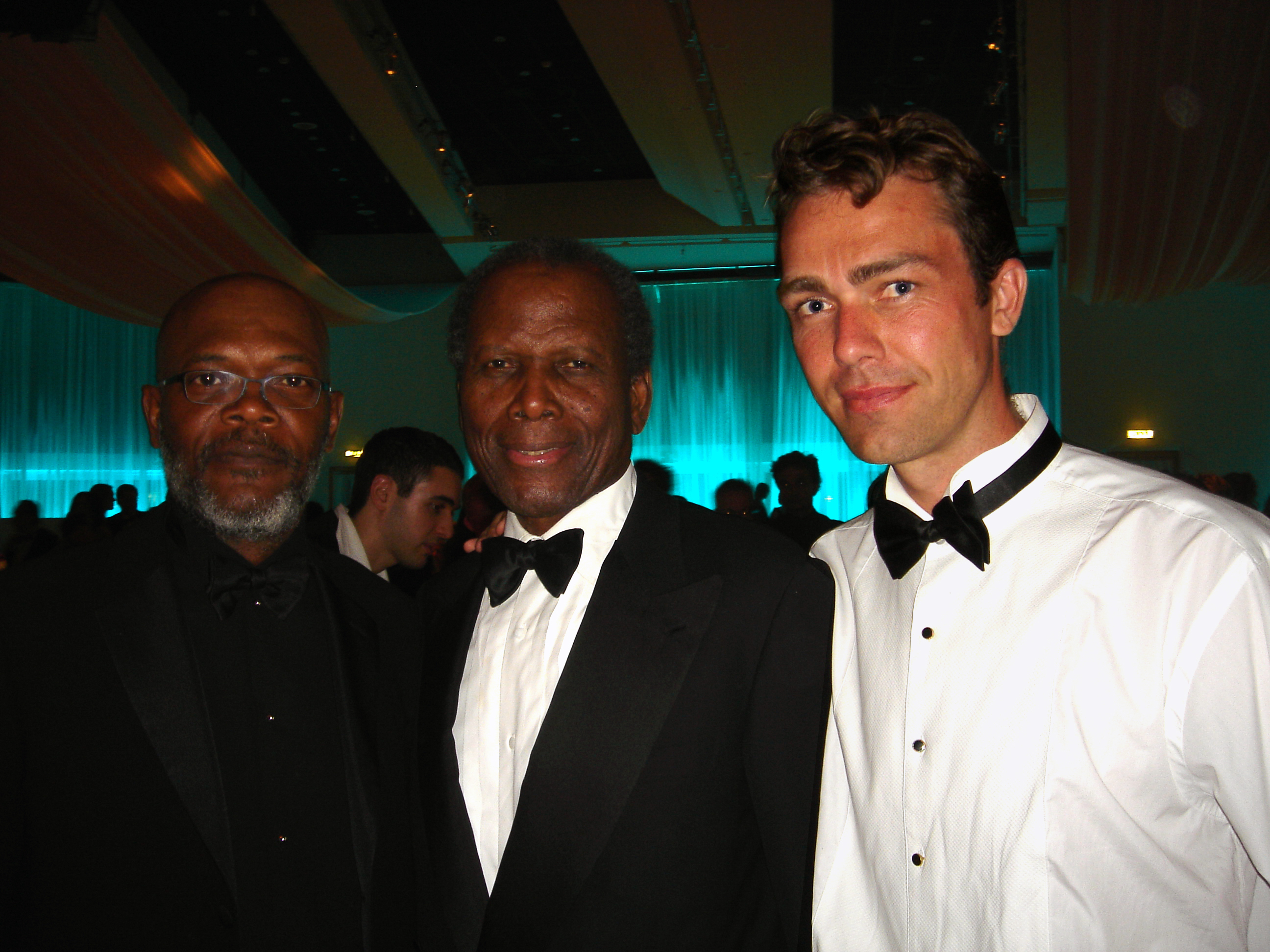 Samuel L. Jackson, Sidney Poitier and Garnet Mae. Cannes Film Festival 2006.
