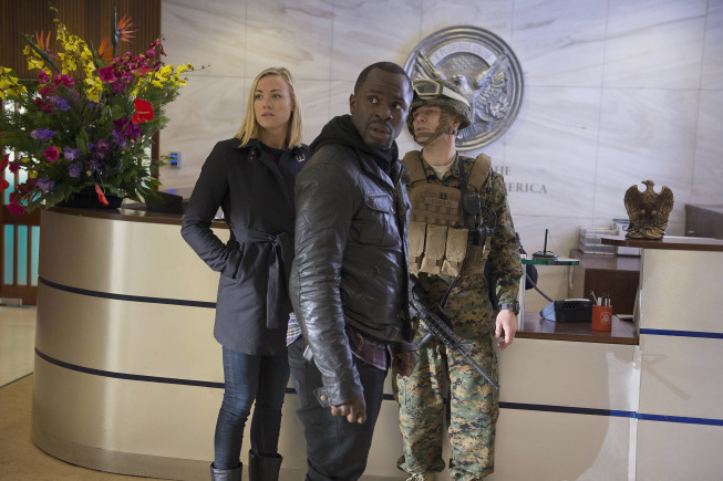 Still of Gbenga Akinnagbe and Yvonne Strahovski in 24: Live Another Day (2014)