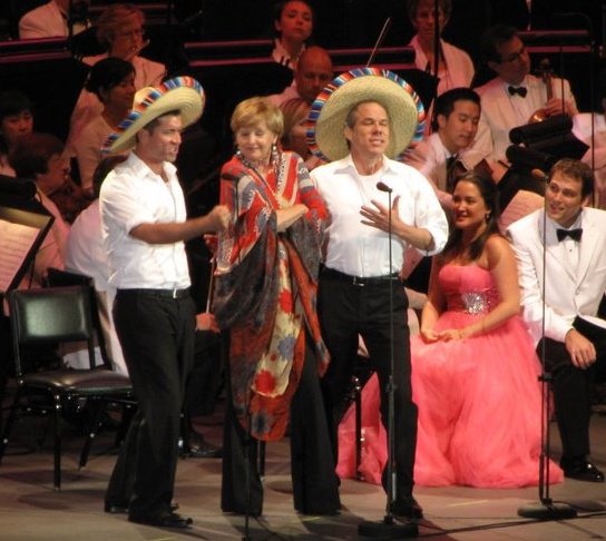 Performing with Frederica von Stade at the Hollywood Bowl.