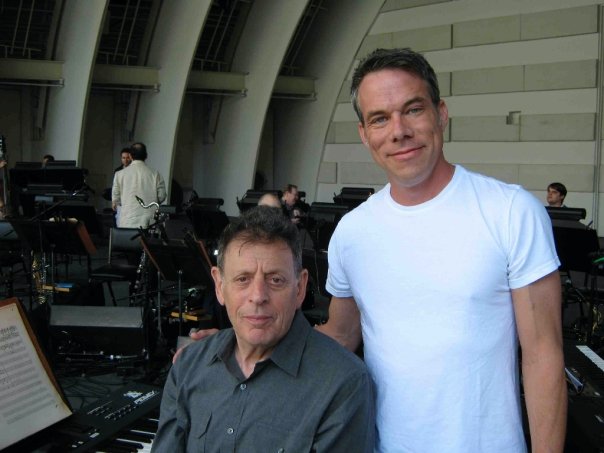 Dress rehearsal at the Hollywood Bowl with Phillip Glass and the LA Phil.