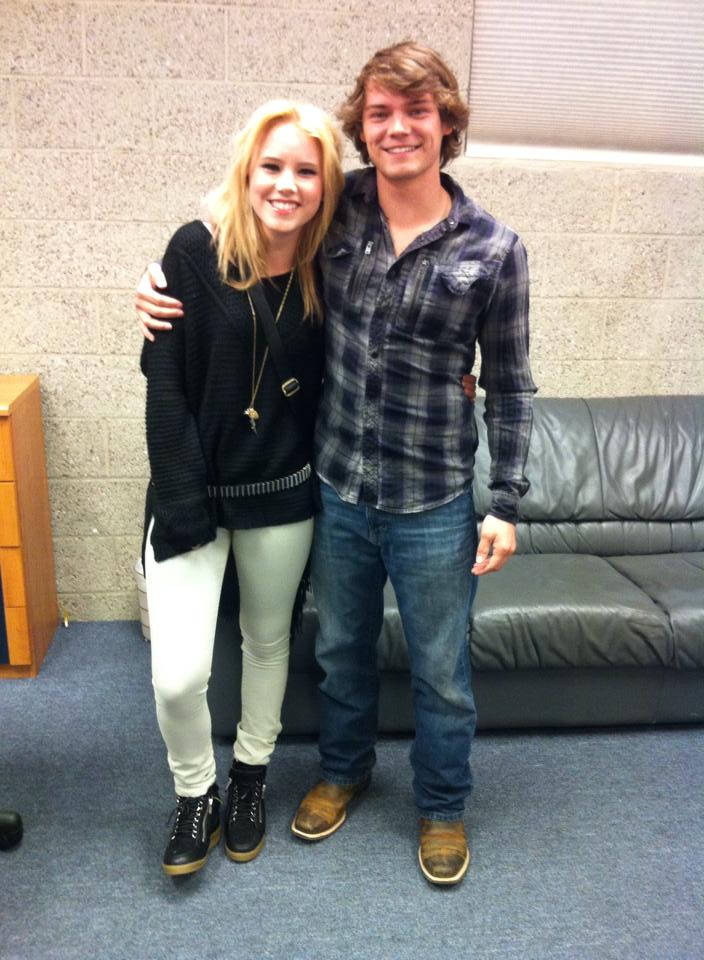 Shane Graham and Taylor Spreitler behind the scenes of 'The Secret Place'