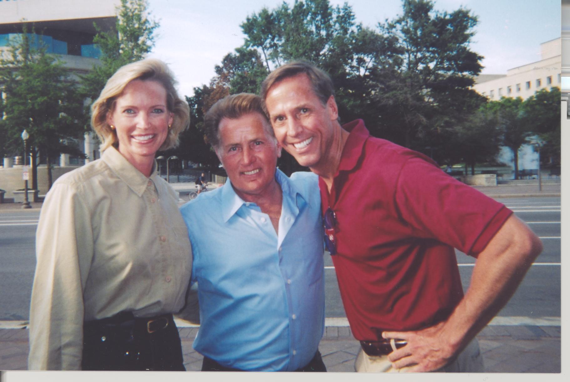 On the West Wing set with Martin Sheen, and a friend David