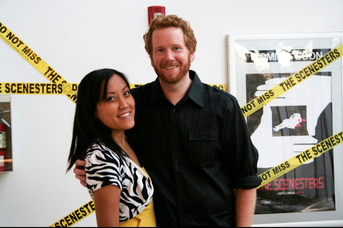 Opening Night of THE SCENESTERS RUN LA event. Todd Berger and Helena Wei.