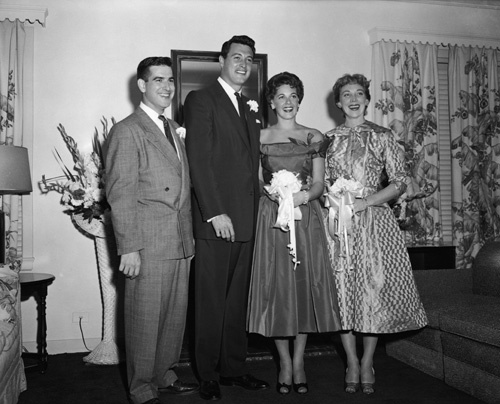 Rock Hudson and Phyllis Gates on their wedding day