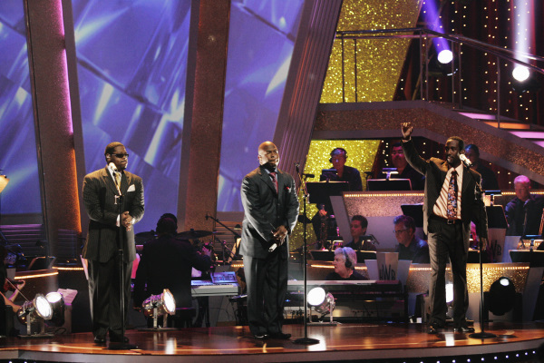 Still of Shawn Stockman, Kym Johnson and Dmitry Chaplin in Dancing with the Stars (2005)