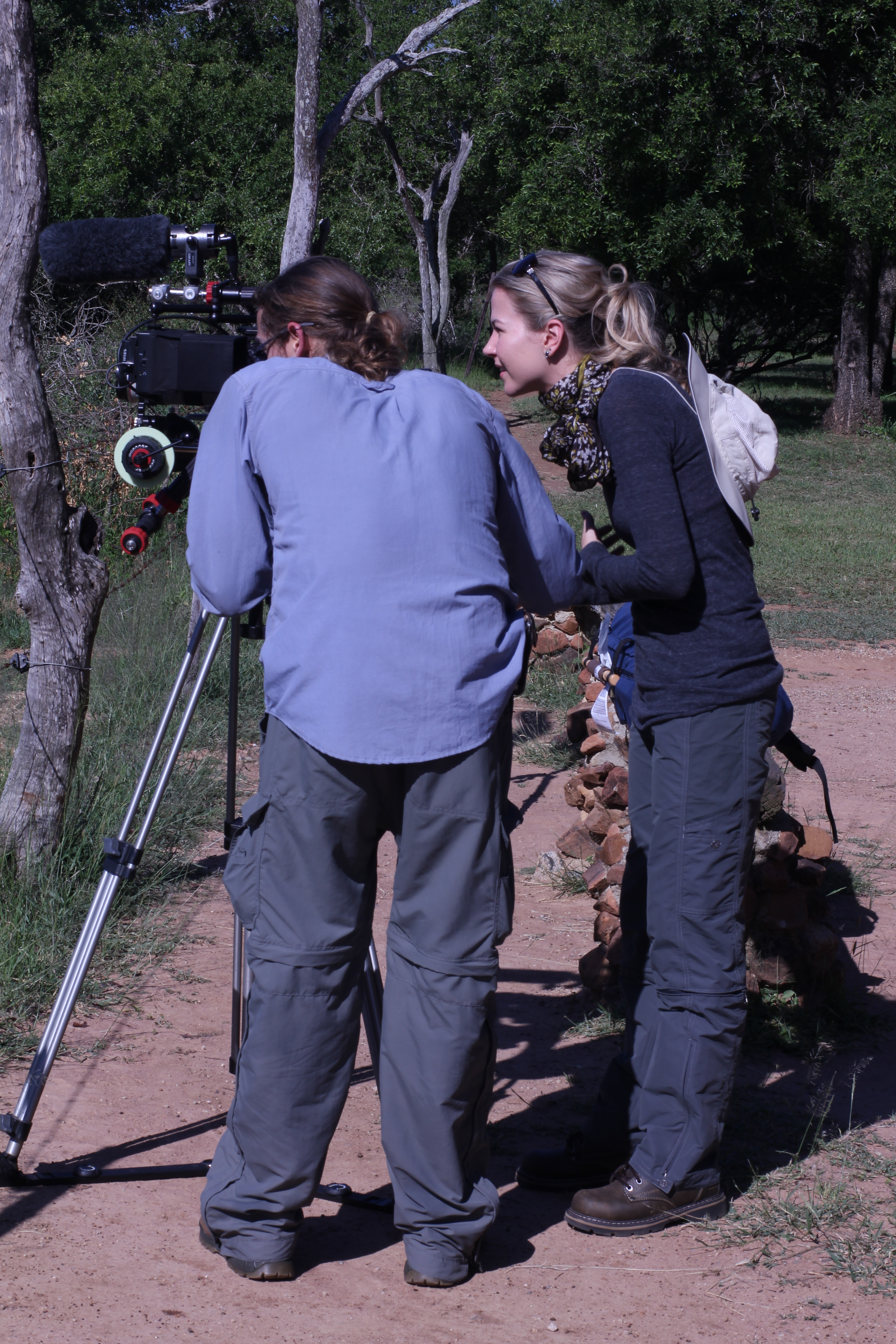 Cassie Jaye and Evan Davies filming a documentary in Swaziland