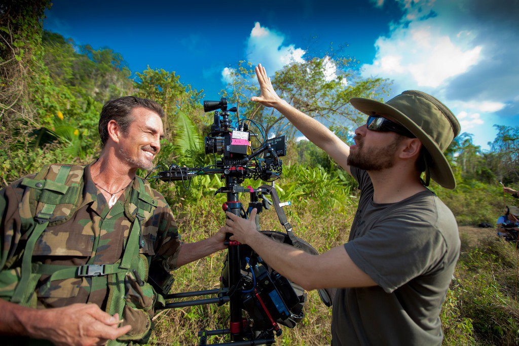 Ari Novak on the set of Jurassic Attack.