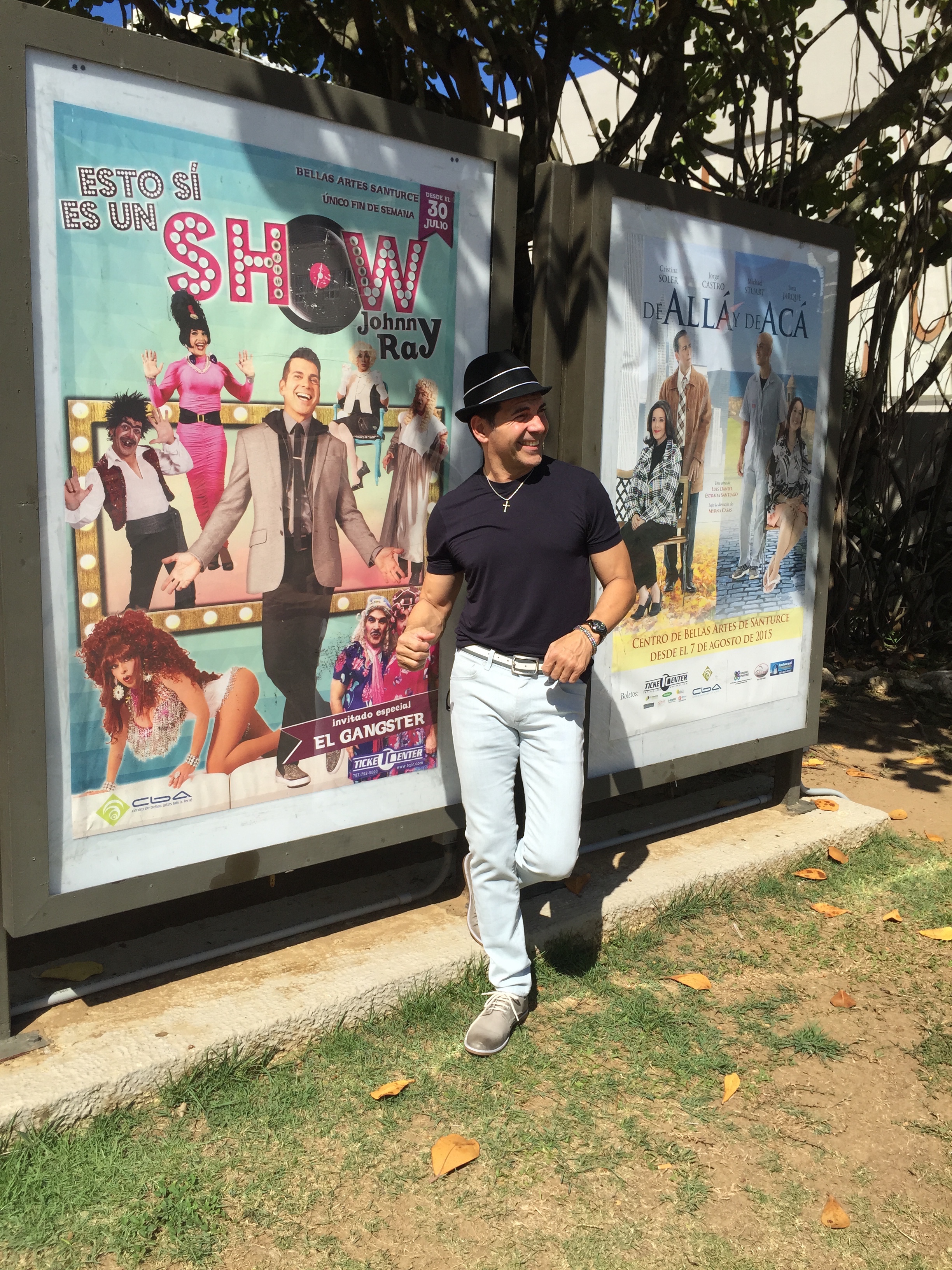 Actor-comedian Johnny Ray standing in front of his own show poster. This IS a Show 2015