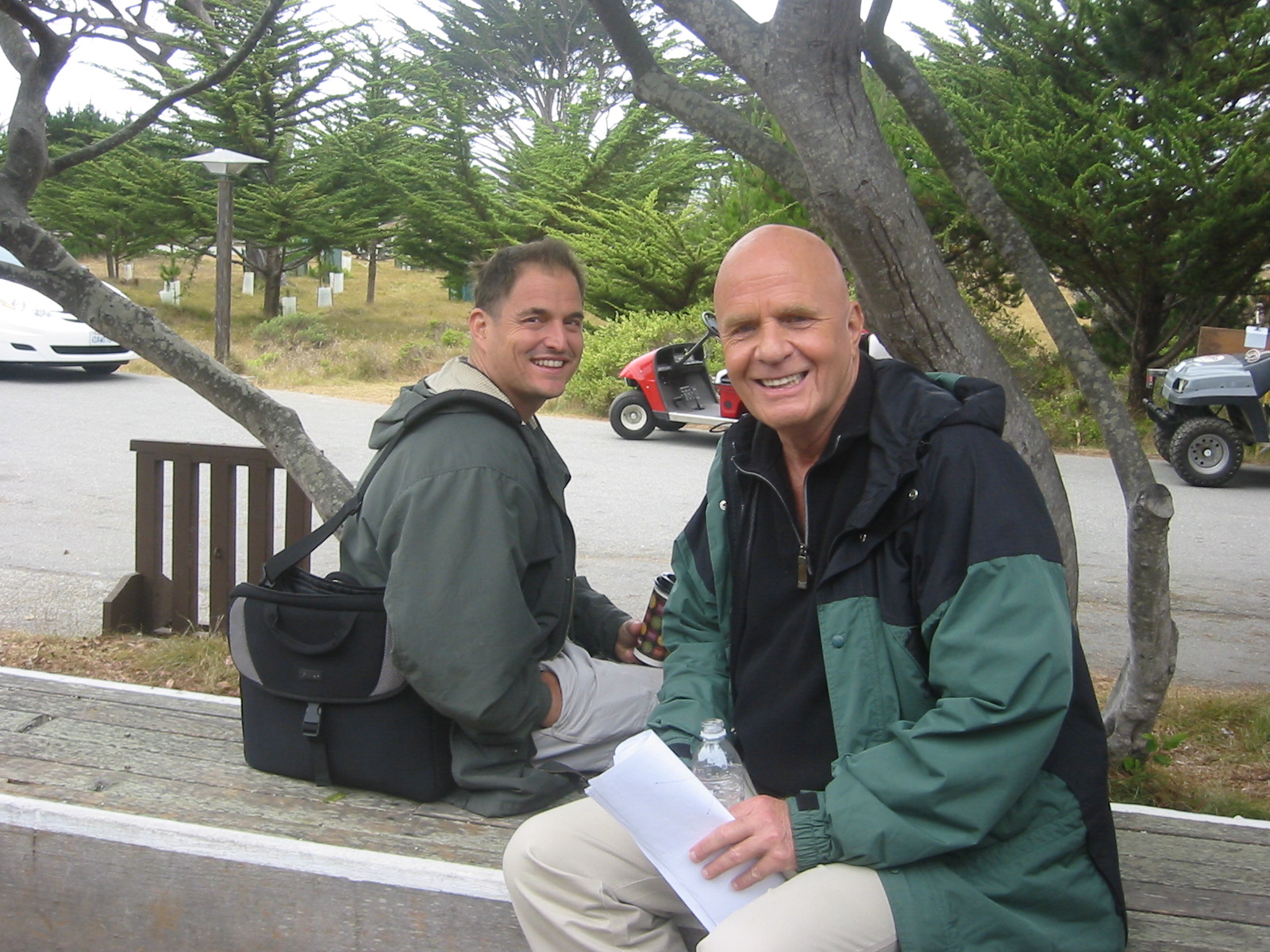 Michael DeLouise, Actor & Dr. Wayne Dyer, renowned Author and Speaker - set of The Shift