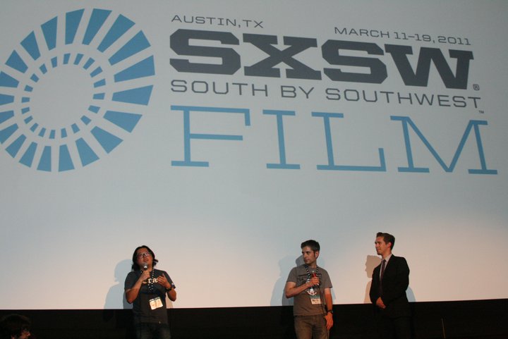 Joseph Kahn, Mark Palermo, Isaac Hanson at South By Southwest DETENTION screening Q&A.