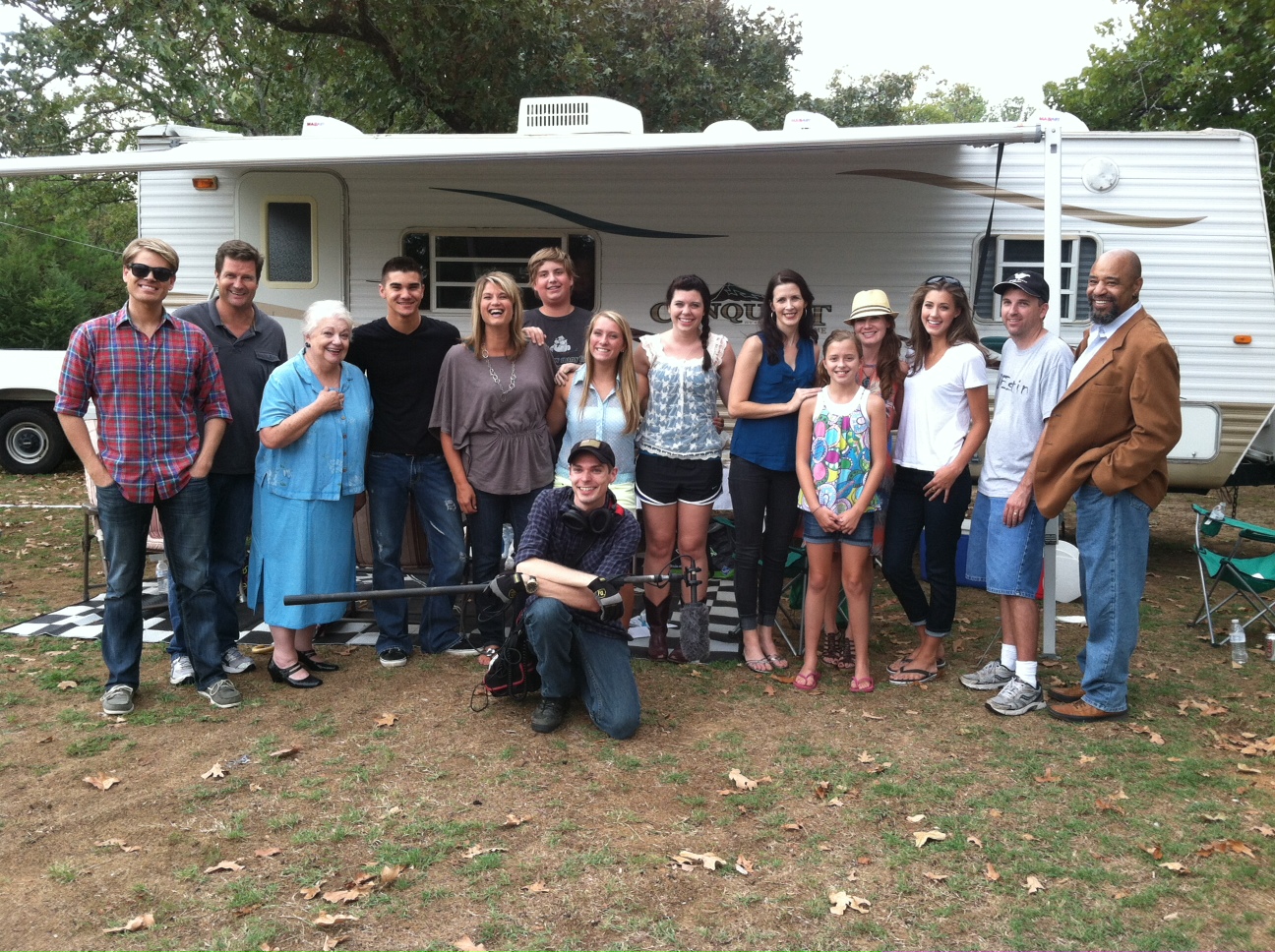 Dean Denton with the cast and crew of 