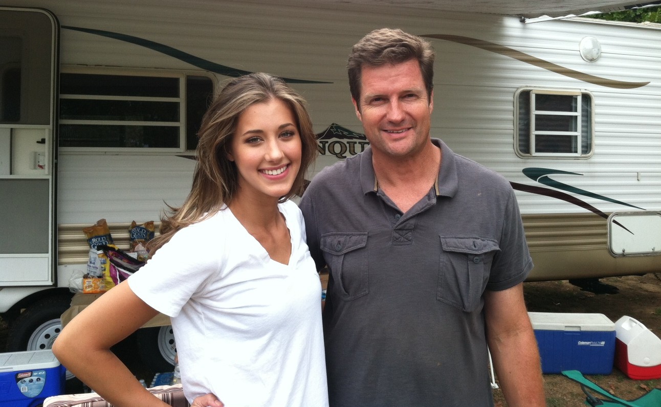 Jessica Serfaty and Dean Denton on the set of 