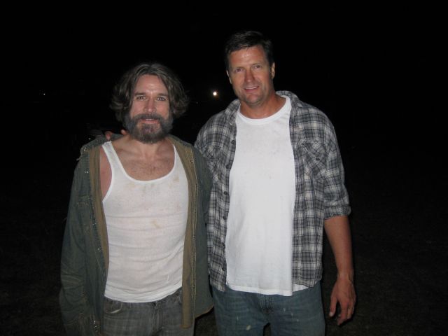 Thomas Moore and Dean Denton on the set of 