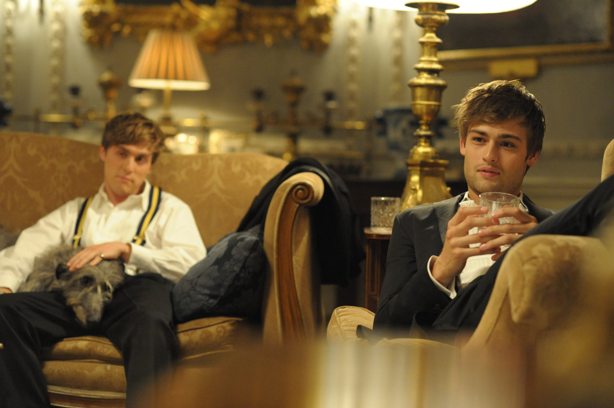 Still of Max Irons, Douglas Booth and Sam Claflin in The Riot Club (2014)