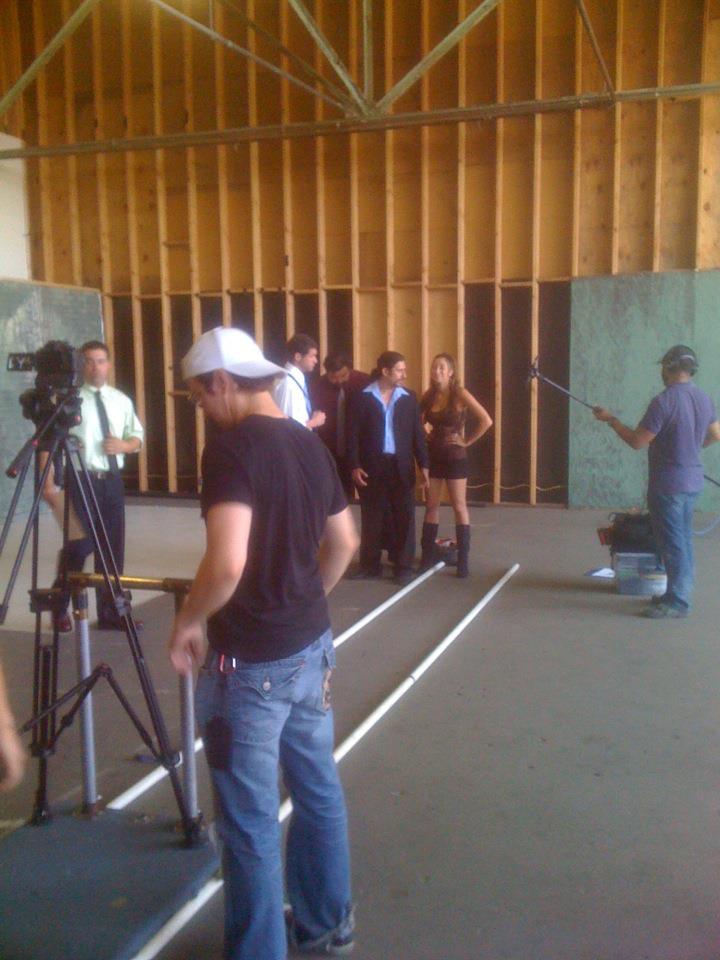 On set of the film 