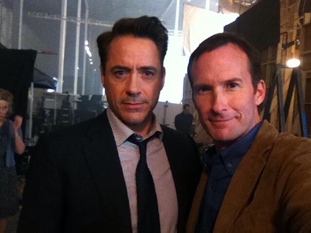 with Robert Downey Jr. on the set of THE JUDGE