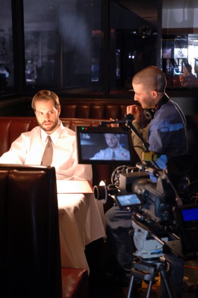 Staging paranoia with Robby Storey on the set of HOLD.