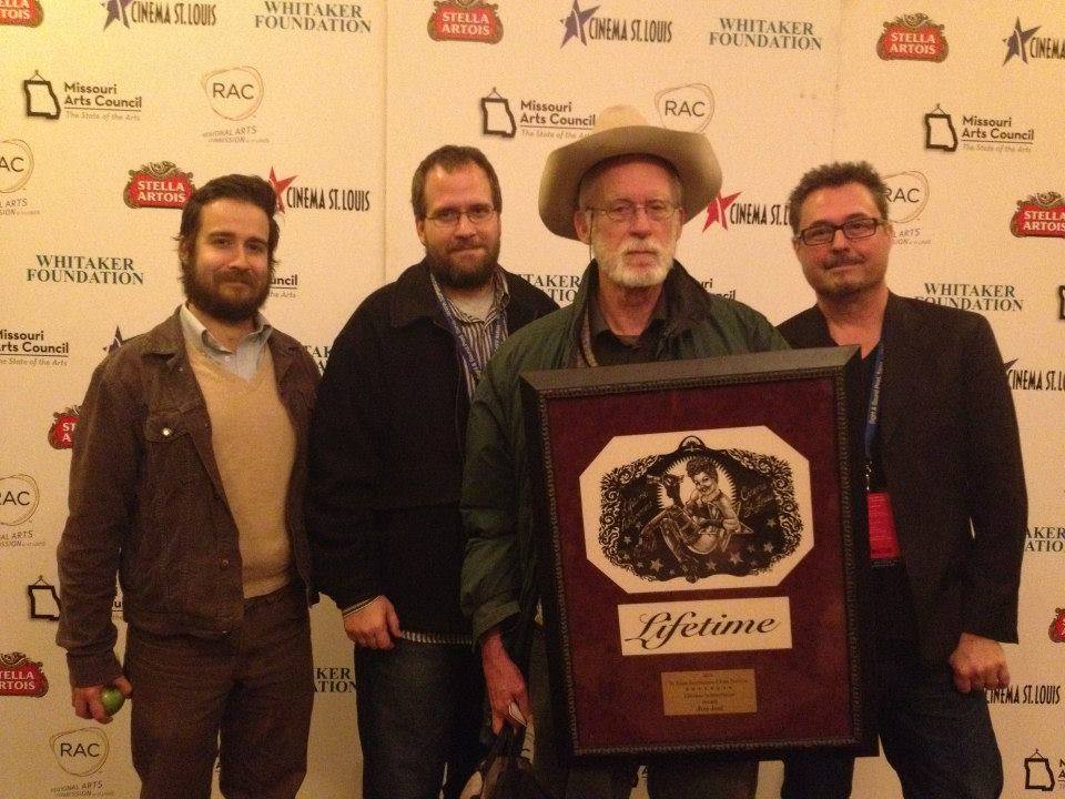 At 2013 St. Louis Film Festival, with Blake Eckard, Stephen Taylor, and festival Lifetime Achievement Award recipient Jon Jost.