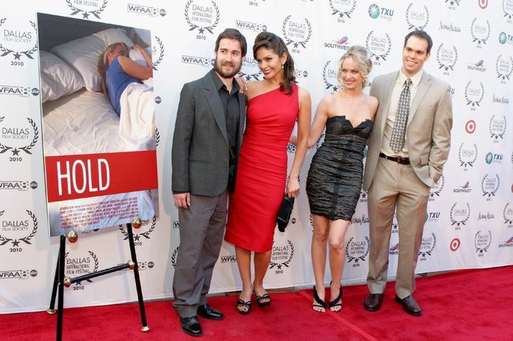 On the red carpet for HOLD with Farah White, Stephanie Rhodes, and Robby Storey at the 2010 Dallas International Film Festival.