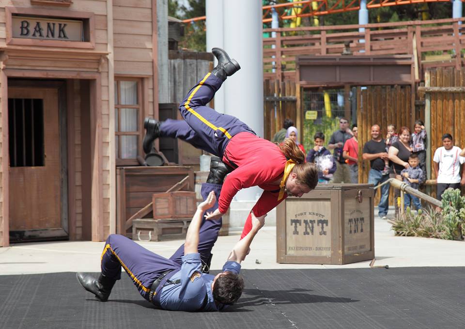 Performing in the Knott's Berry Farm Wild West Stunt Show