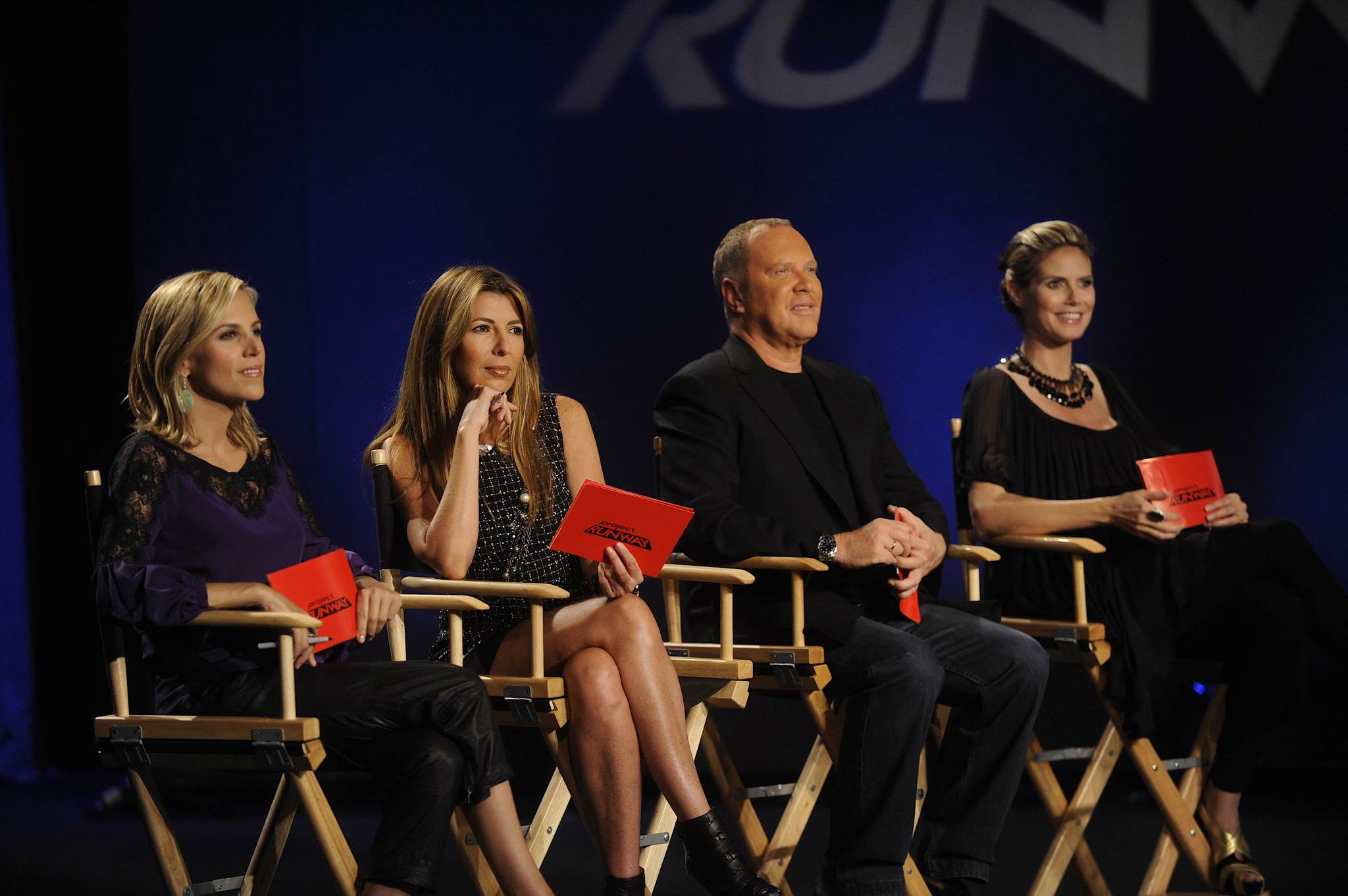 Still of Heidi Klum, Nina Garcia, Michael Kors and Tory Burch in Project Runway: A Little Bit of Fashion (2010)
