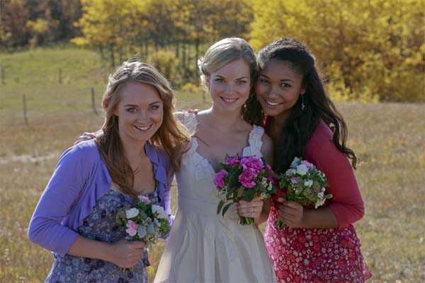 Greta Onieogou as Soraya Duval, Cindy Busby as Ashley Stanton, and Amber Marshall as Amy Welling on CBC's 