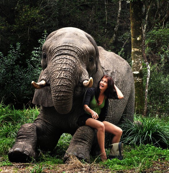 Tanit Phoenix on set in Africa