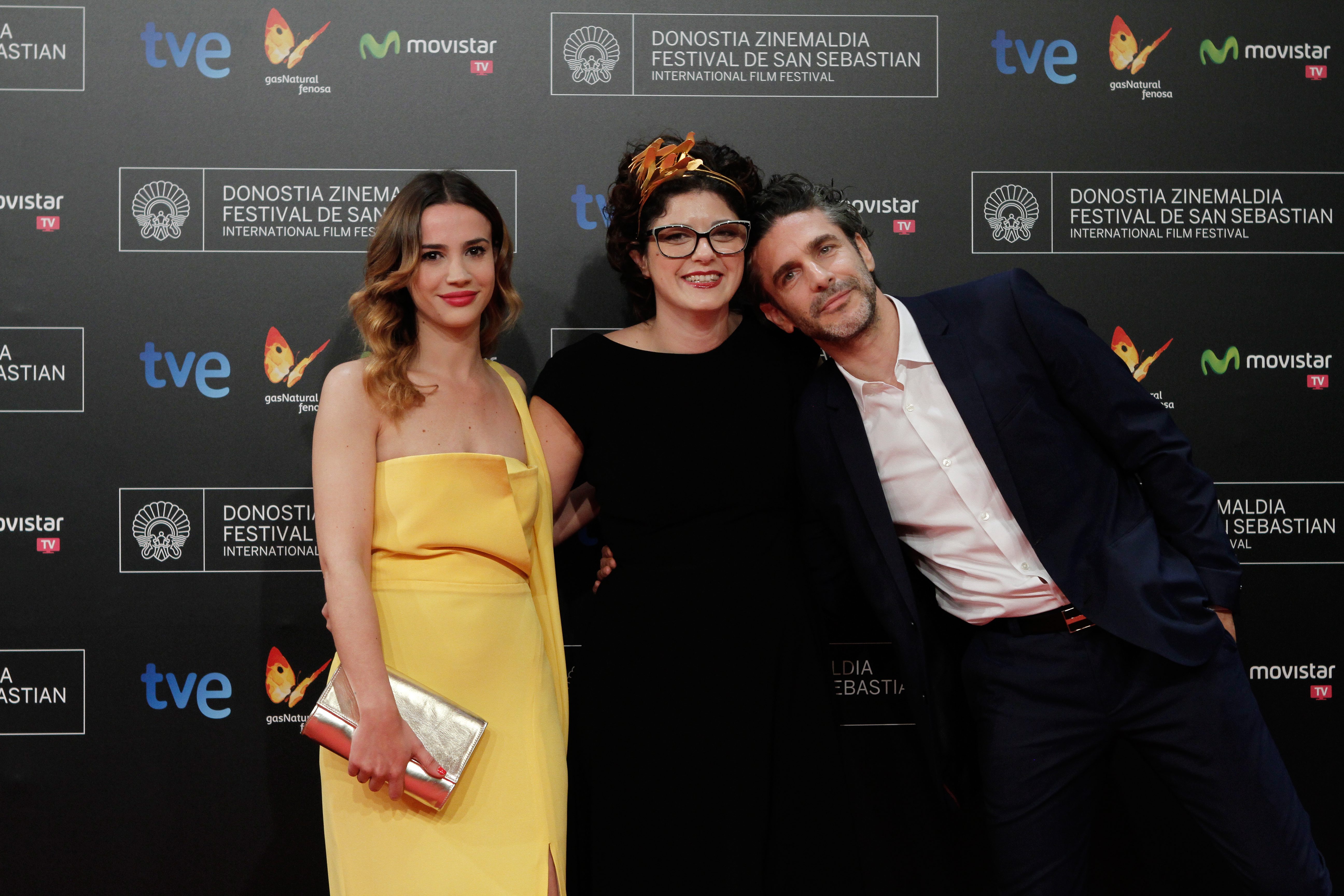 Celeste Cid, Anahi Berneri, Leonardo Sbaraglia. Aire Libre film. San Sebastian Film Festival 2014