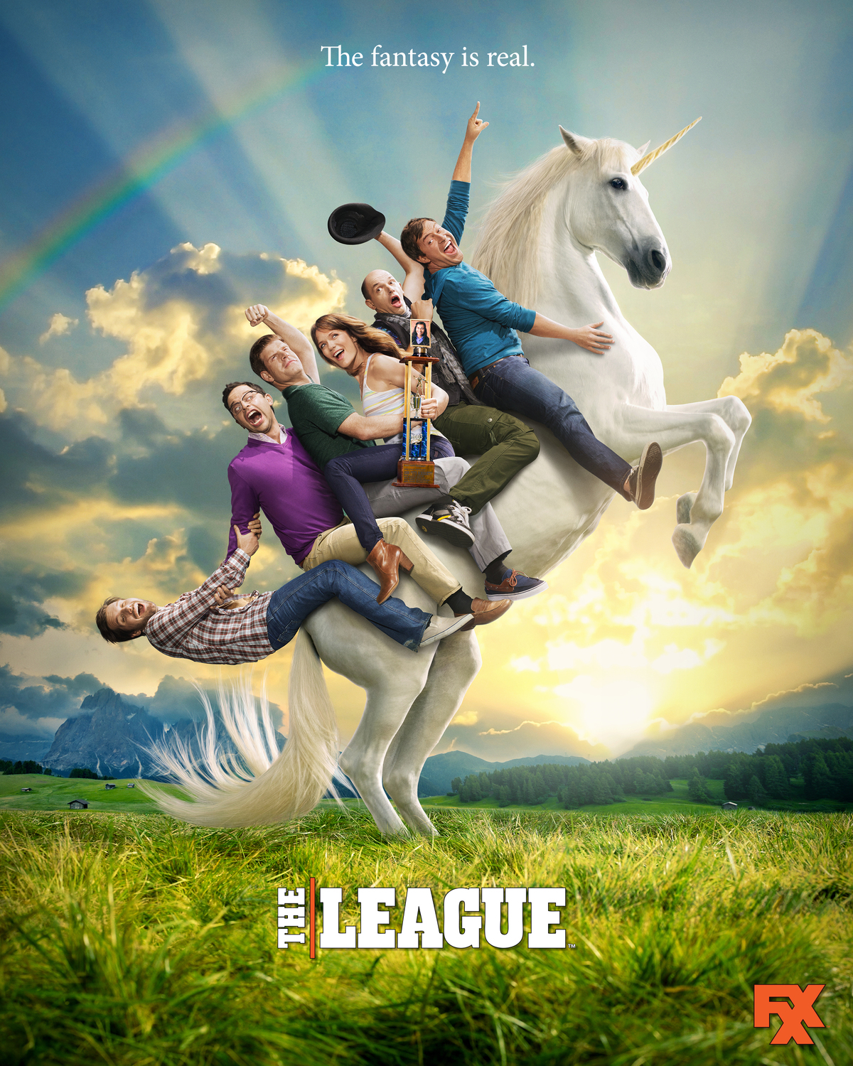 Mark Duplass, Katie Aselton, Paul Scheer, Jonathan Lajoie, Stephen Rannazzisi and Nick Kroll in The League (2009)