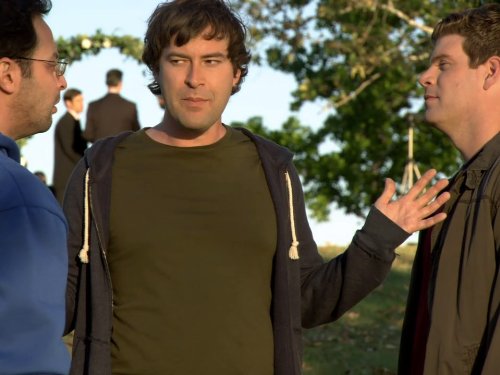 Still of Mark Duplass, Stephen Rannazzisi and Nick Kroll in The League (2009)