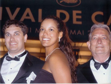 James Hergott, Stephanie Johnson and Harold Hergott on the red carpet at the 2005 Cannes International Film Festival.