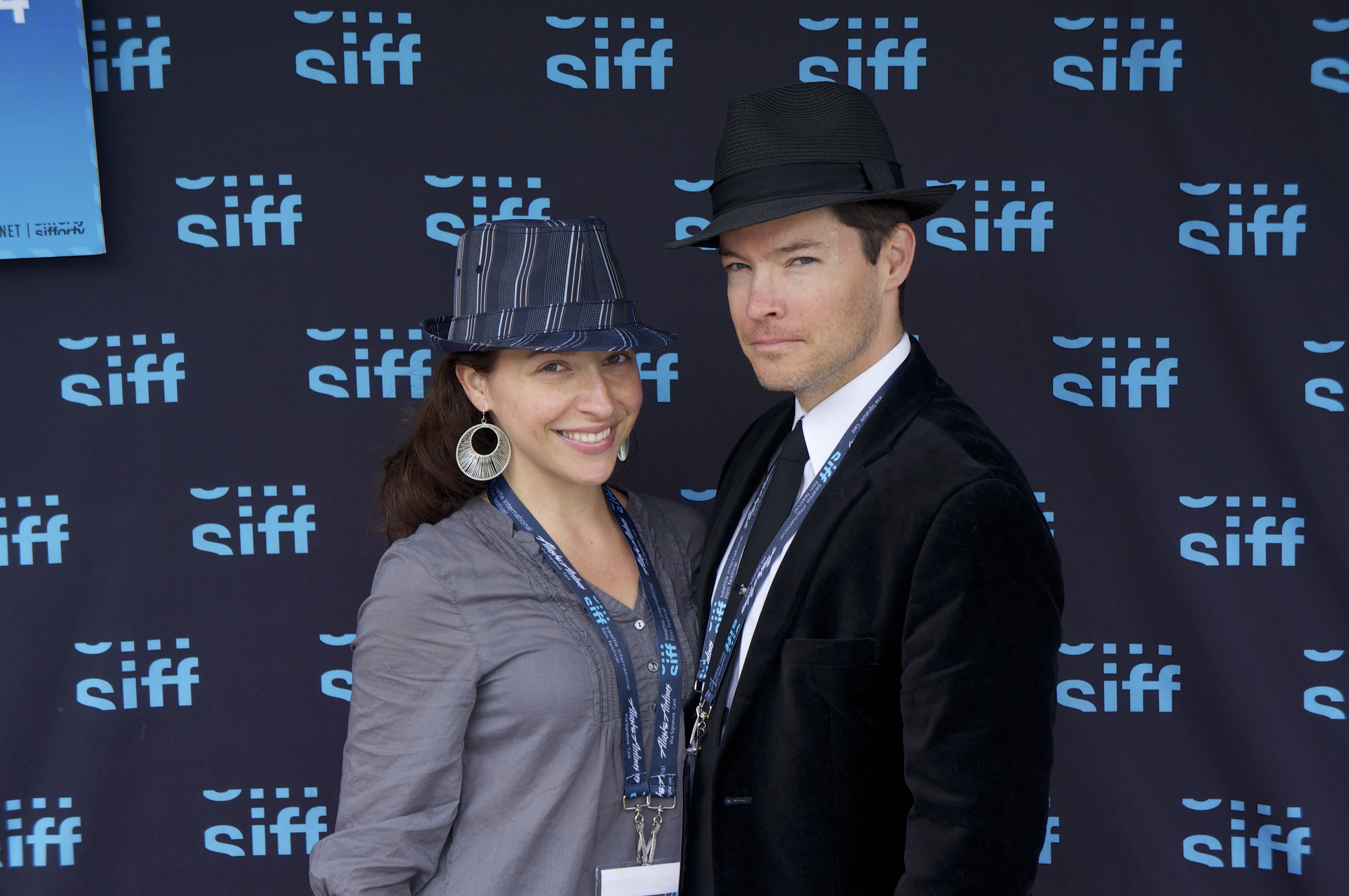 Angela DiMarco and David S. Hogan at the SIFF premiere of The Maury Island Incident (2014).