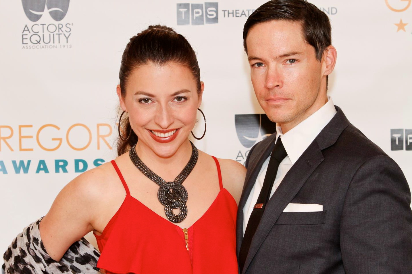 Angela DiMarco and David on the red carpet at the 2012 Gregory Awards.