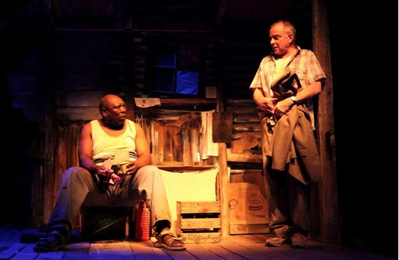 Sean Taylor and Owen Sejake in The Train Driver by Athol Fugard at The Hampstead Theatre London