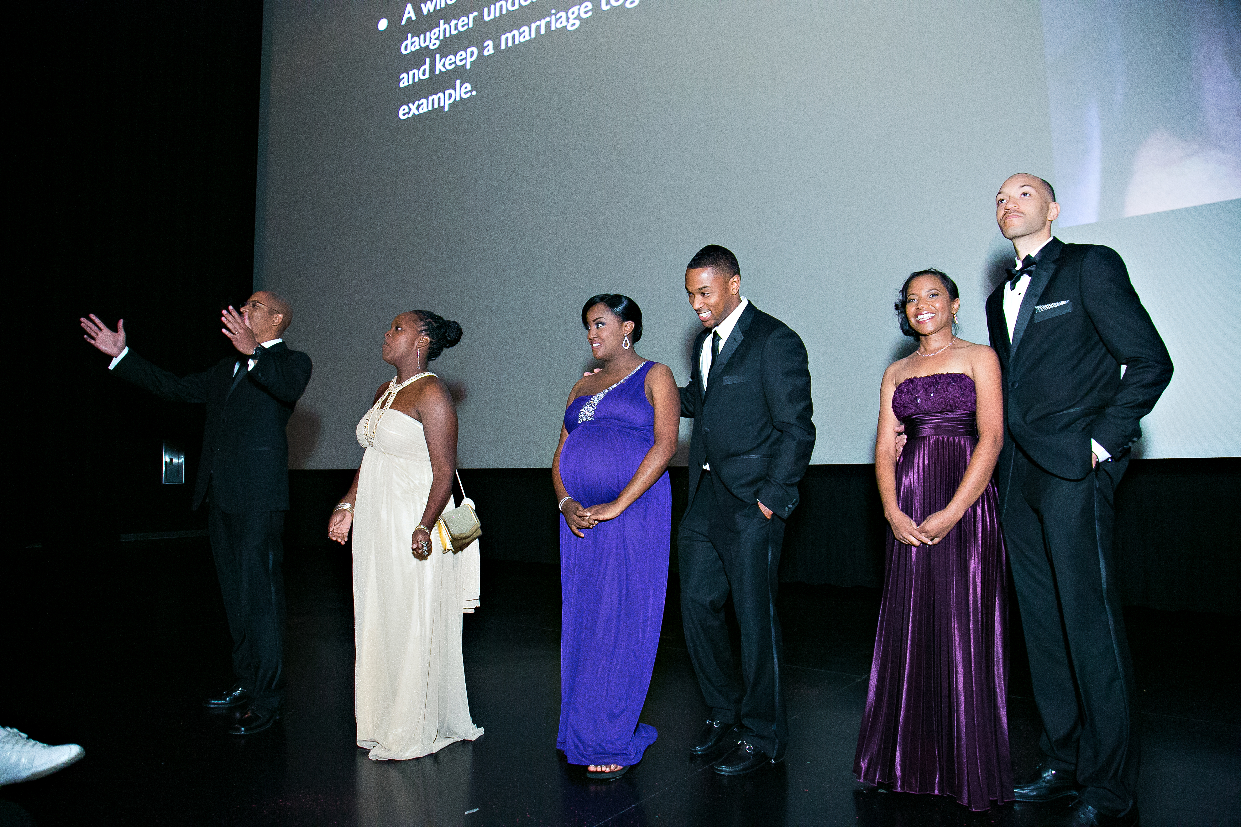 Welcoming guests at the A Love That Hurts premiere.