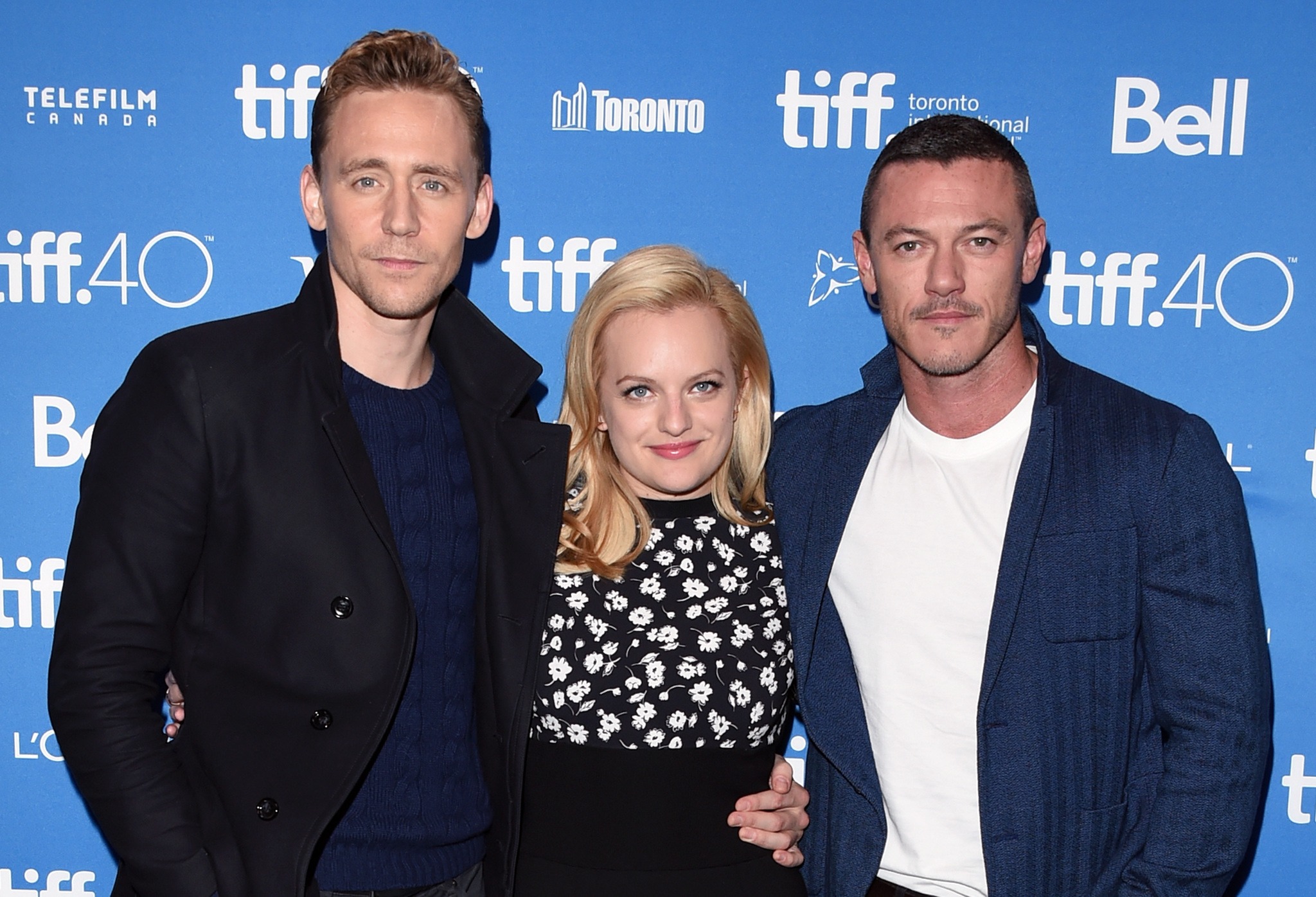 Elisabeth Moss, Tom Hiddleston and Luke Evans at event of High-Rise (2015)