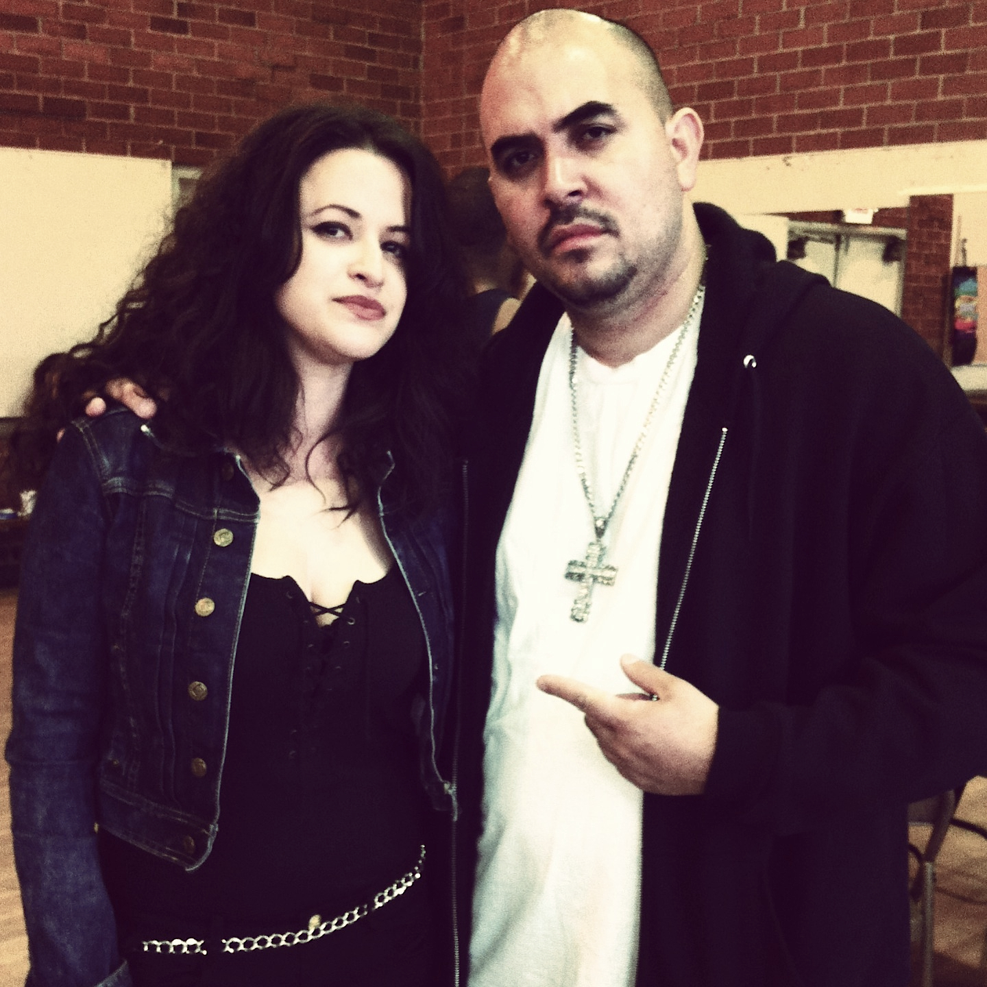 Clementine Heath with Noel Gugliemi on set of 'Bullet'