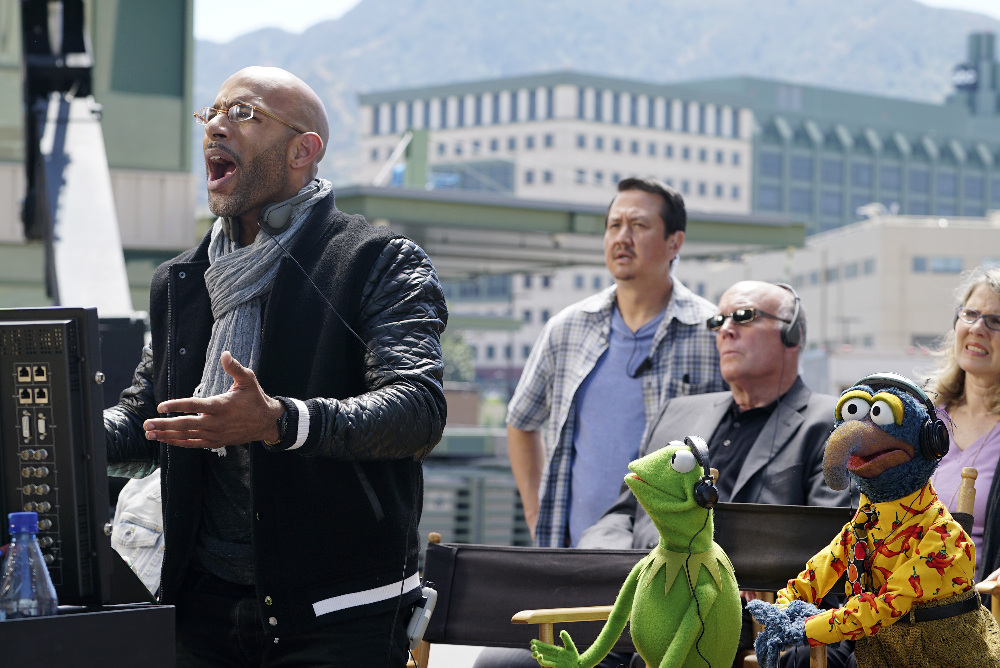 Still of Dave Goelz, Steve Whitmire and Joel Steingold in The Muppets (2015)