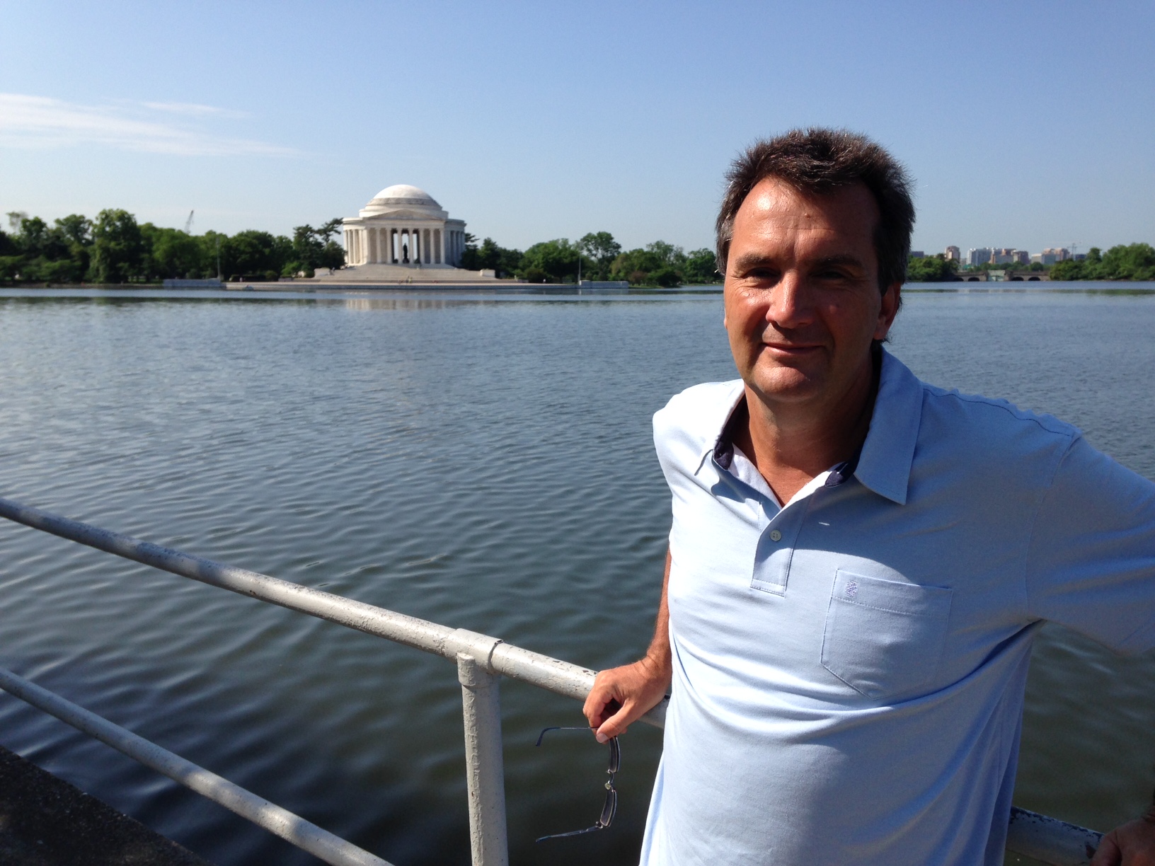 Troy in Washington, DC at the Jefferson Memorial.