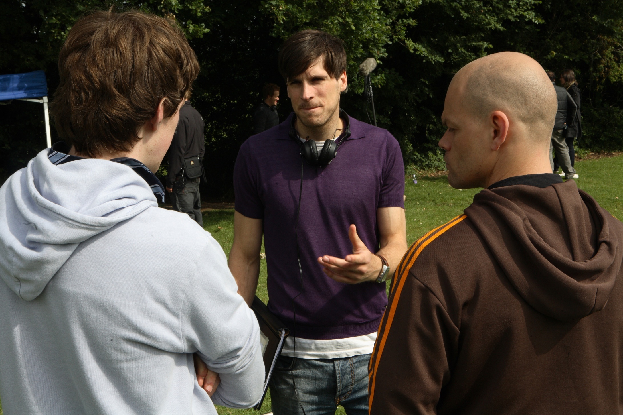 Giles Alderson directing Paul Purnell and Mickael Brolin on Sportsday 3D