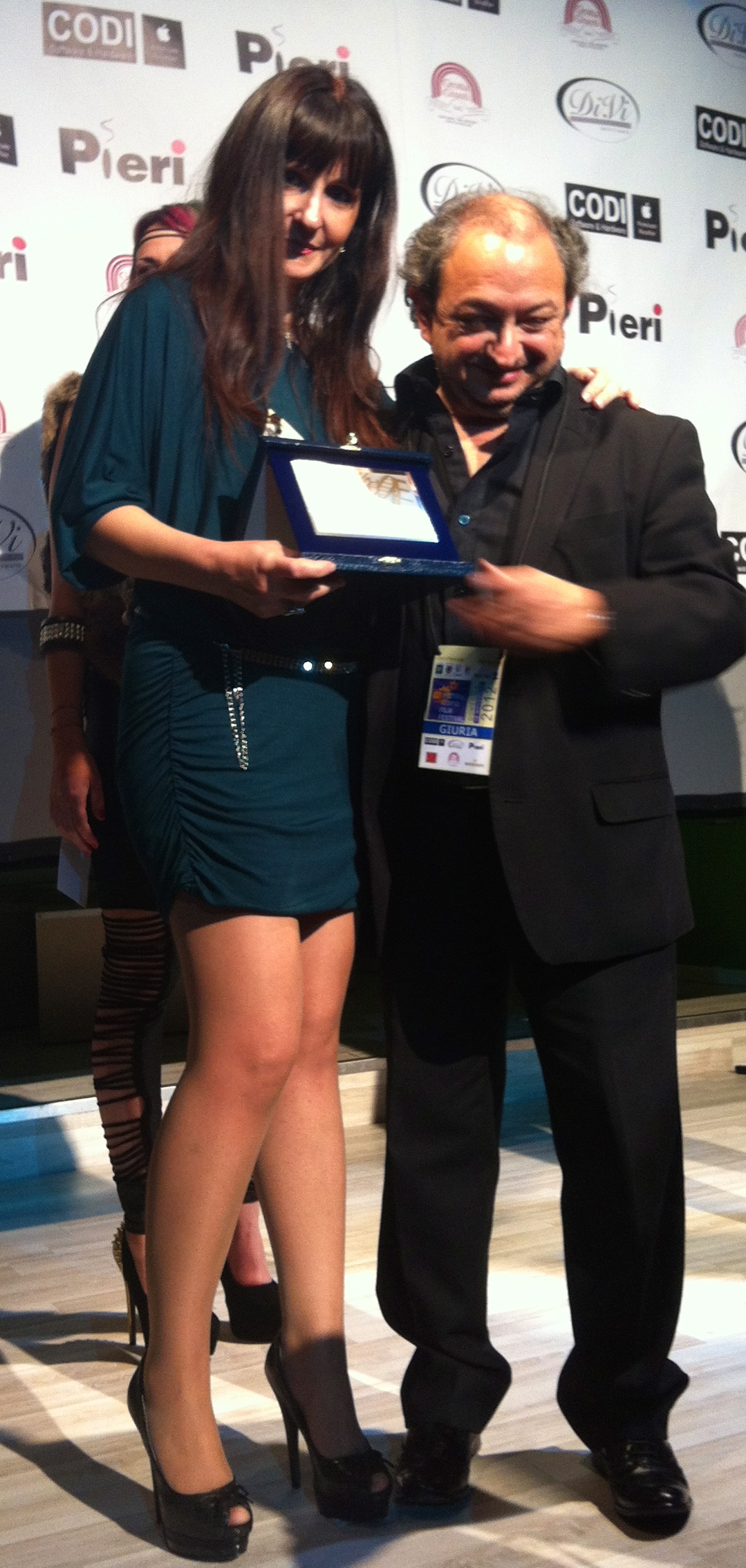 Barbara Boldri, e Orfeo Orlando, regista, Premiati al Pistoia Corto Film Festival 2012.