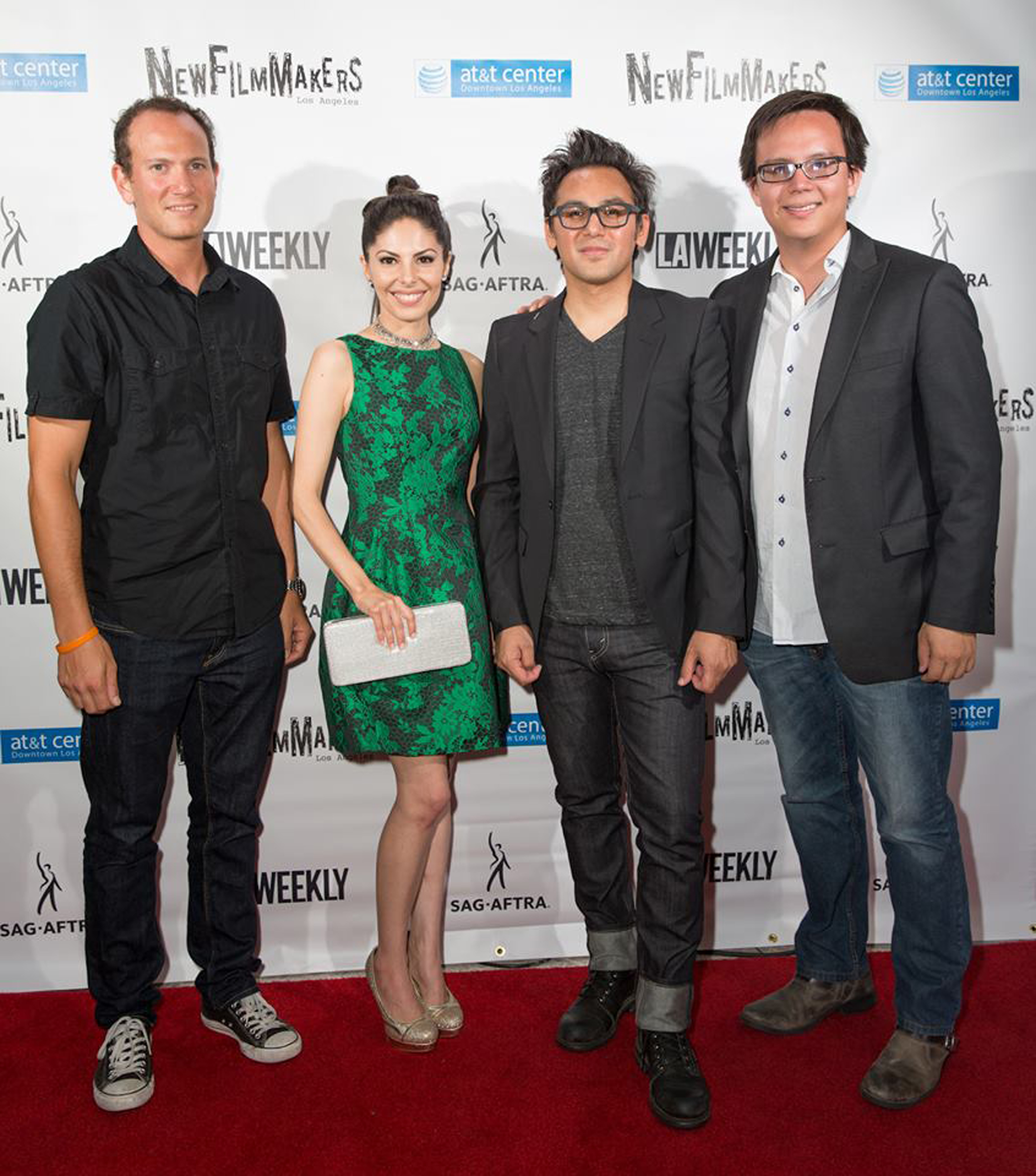 With producer Andrew Troy and composers Daniel Rojas and Andrew Raiher at the premiere of 