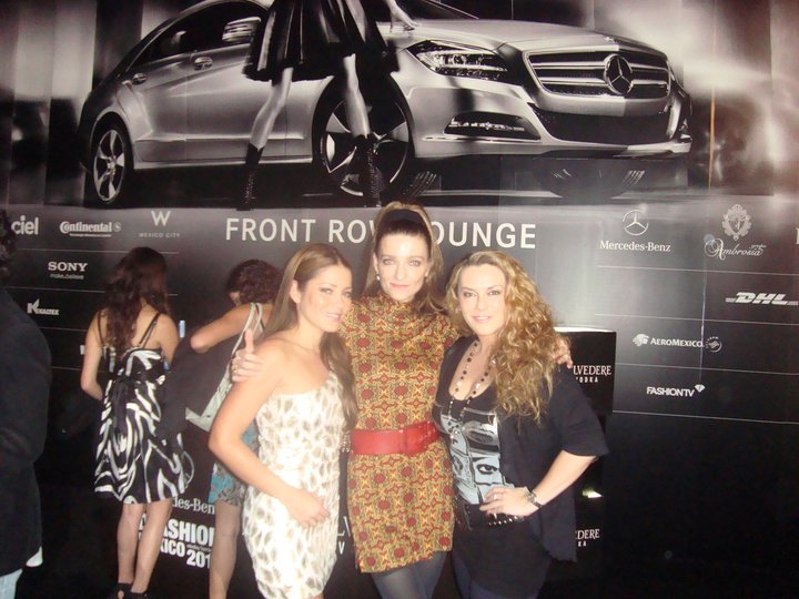 Adri Fonse, Anita Sax and Stephanie Ripstein for Vogue at the Mercedes-Benz Fashion show Mexico City.