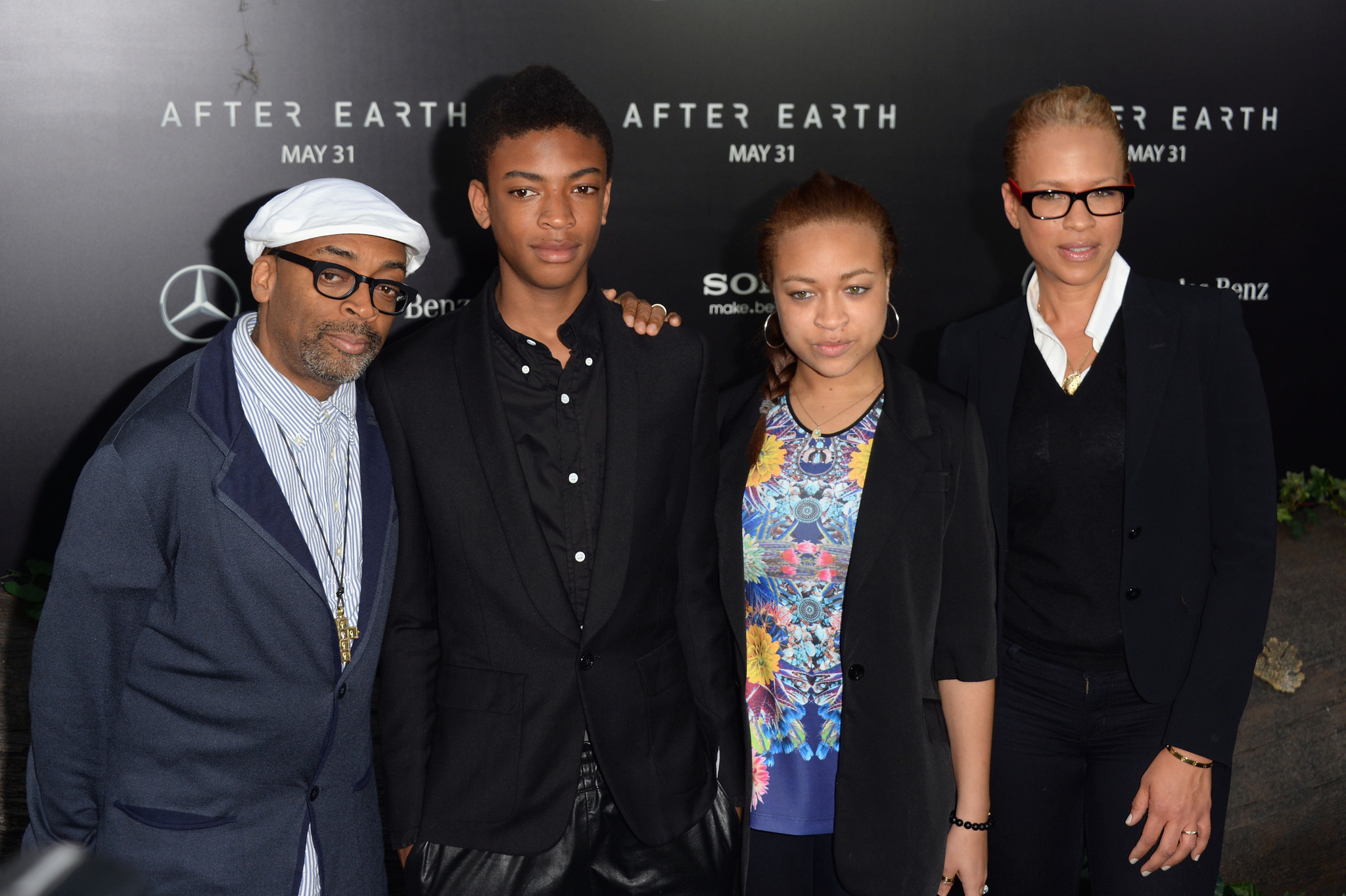 Spike Lee, Satchel Lee, Lewis Lee, Tonya Lewis and Jackson Lee at event of Zeme - nauja pradzia (2013)