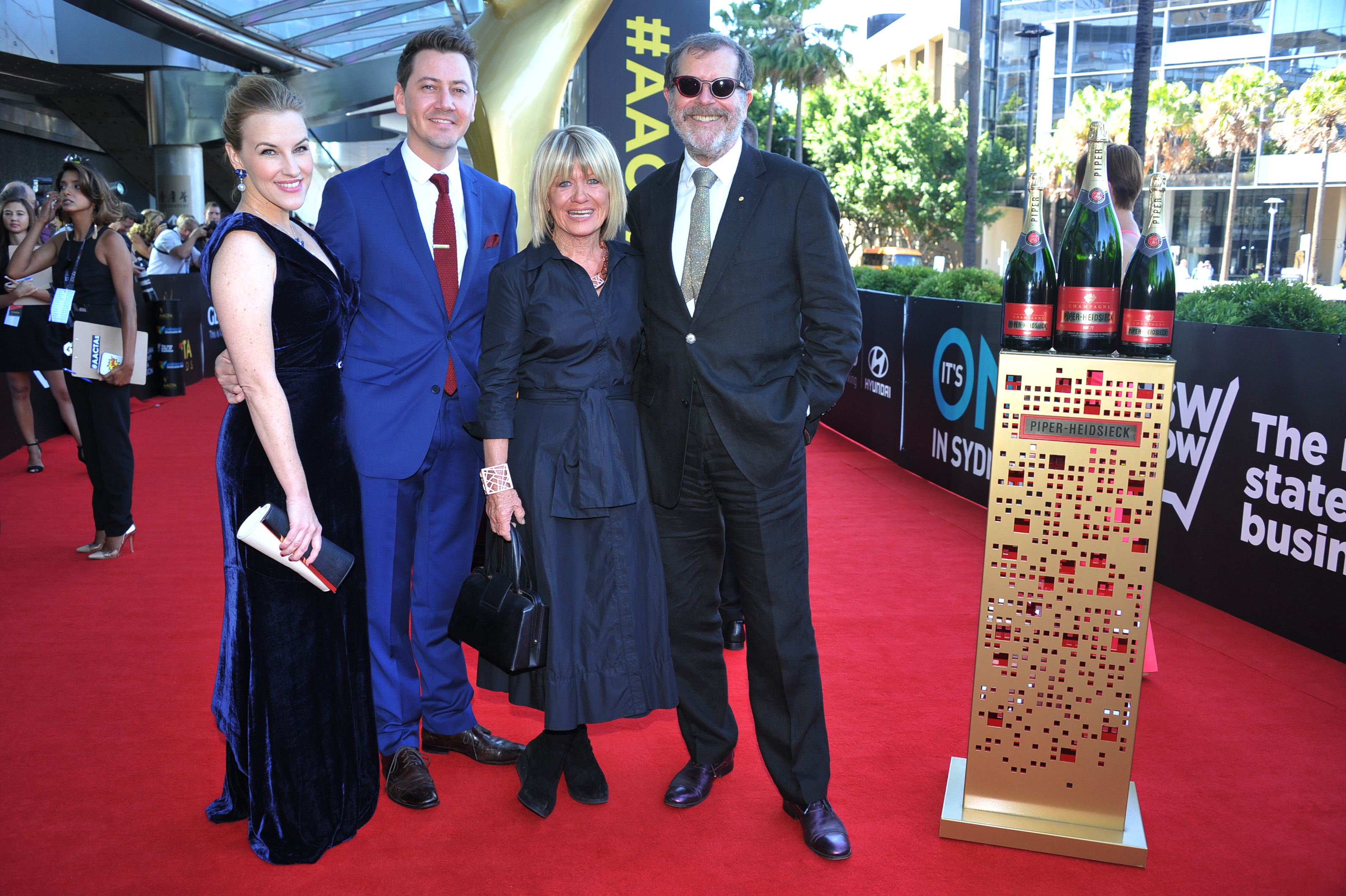 Hamish Michael, Kate Mulvany, Margaret Pomeranz and Neil Armfield attend the AACTA Awards at The Star in Sydney on January 29, 2015.