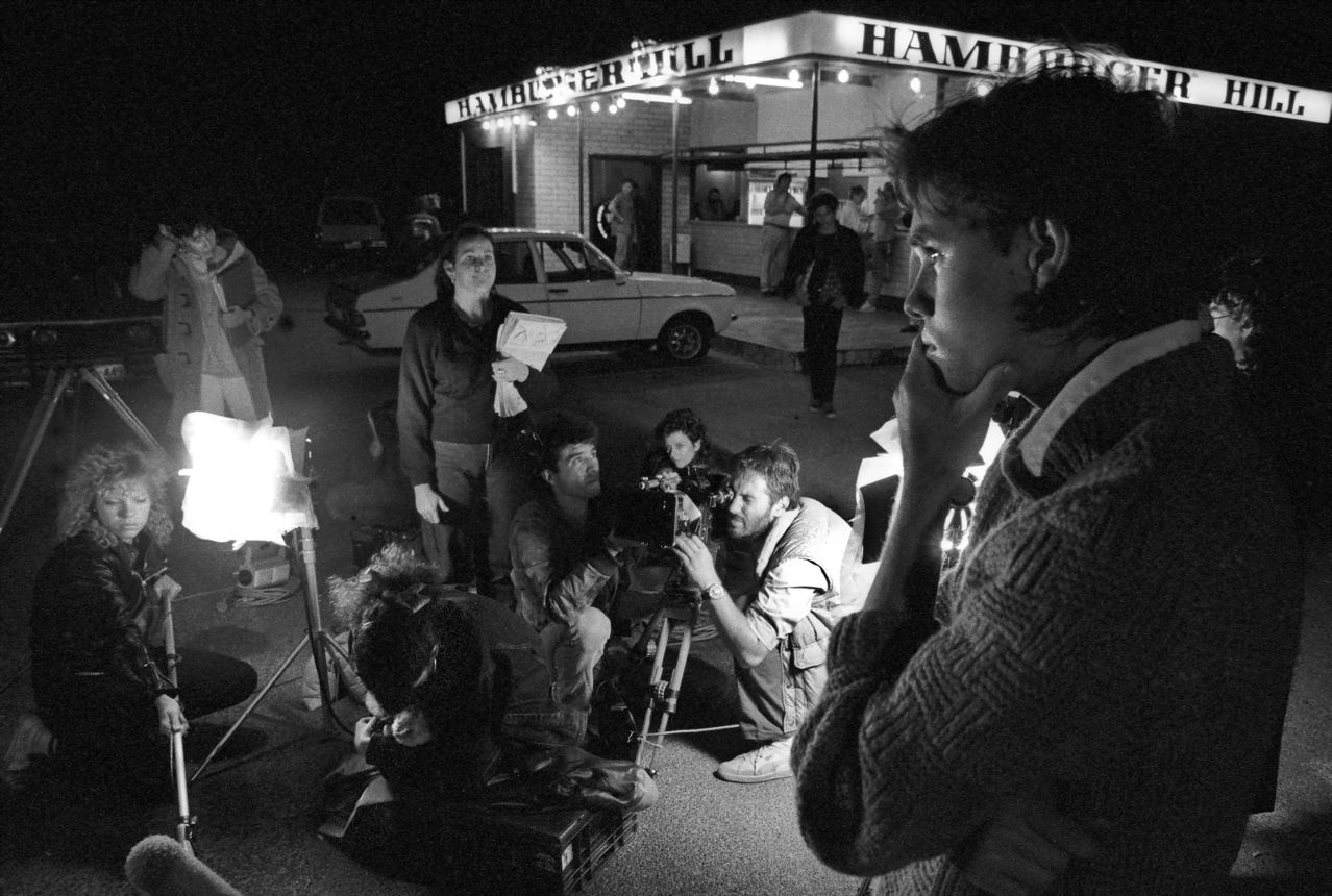 On set, Everyone Comes to Bob's (1989)