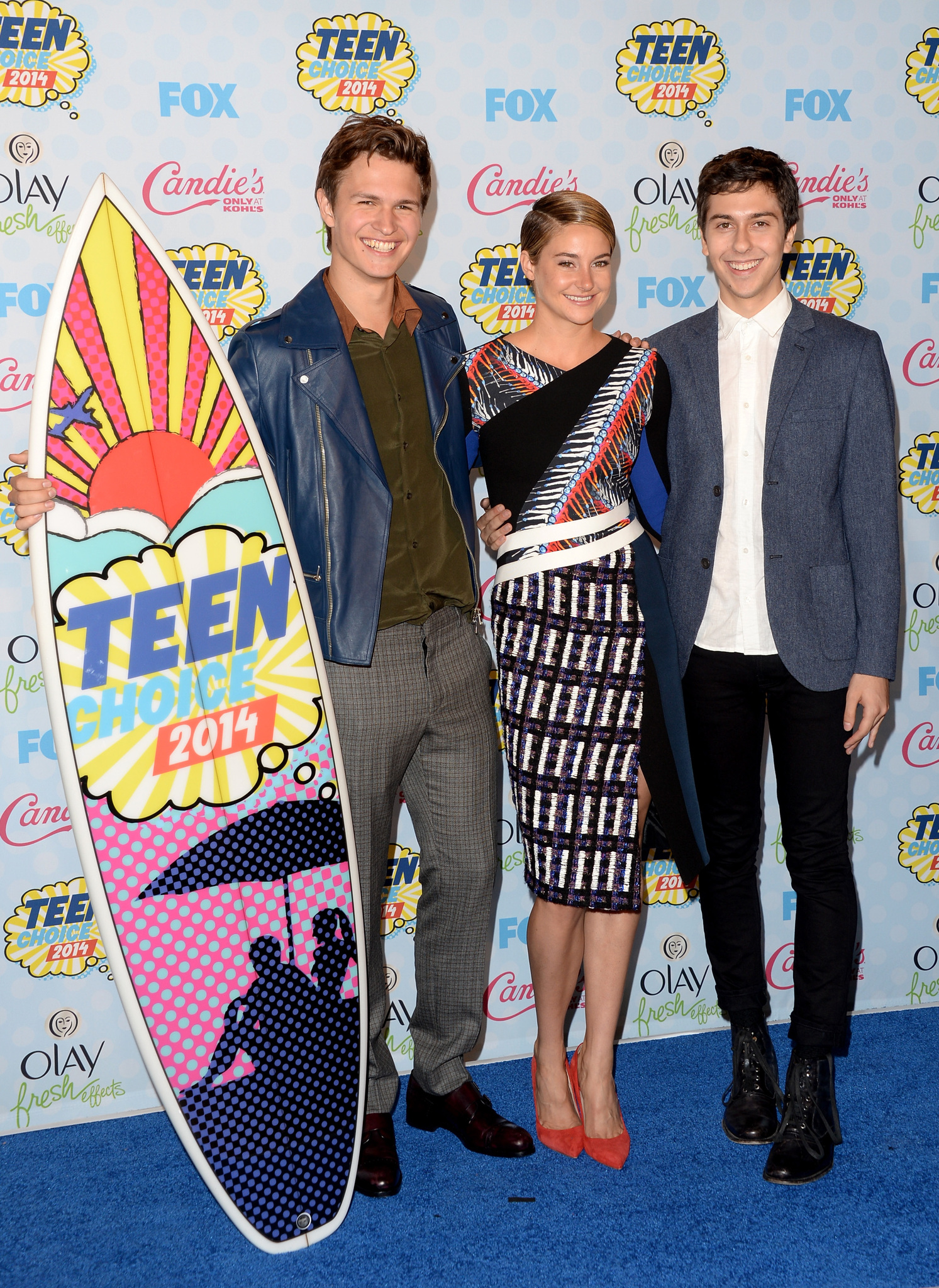 Shailene Woodley, Nat Wolff and Ansel Elgort at event of Teen Choice Awards 2014 (2014)